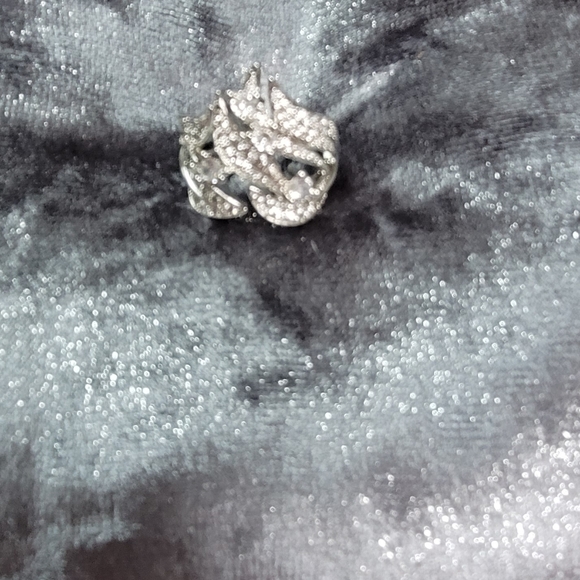 925S Diamond-Studded Rice Ear Flowered Ratten Ring - Picture 2 of 8